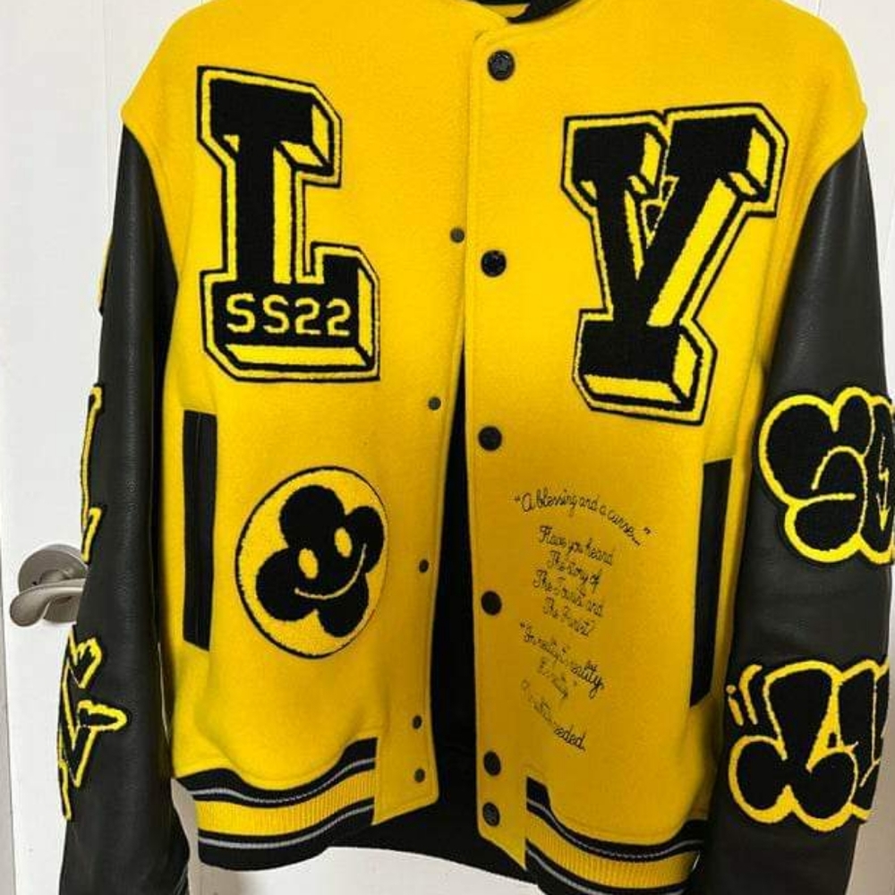 Yellow & Black Louis Vuitton varsity jacket.